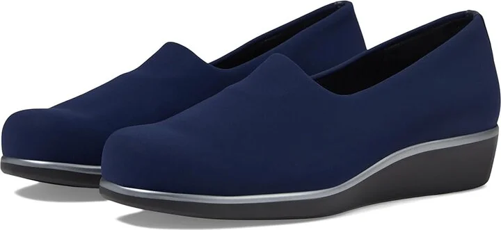 SAS Bliss Slip On Comfort Wedge Women's Shoes Navy : 7 N - Narrow (AA)