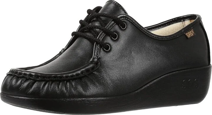 SAS Bounce Lace Up Comfort Moc Women's Shoes Black : 6 S - Slim (AAA), Leather - Image 2