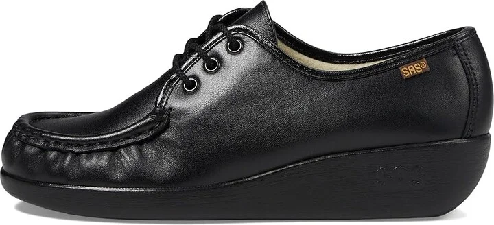 SAS Bounce Lace Up Comfort Moc Women's Shoes Black : 6 S - Slim (AAA), Leather - Image 7