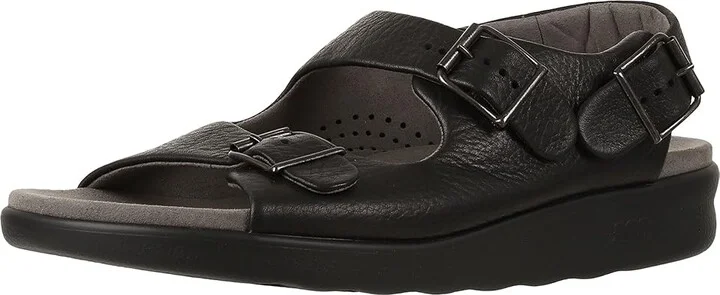 SAS Bravo Adjustable Comfort Sandal Men's Shoes Black : 8 N - Narrow (C), Leather - Image 2