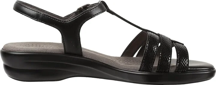 SAS Capri T-Strap Comfort Sandal Women's Shoes Black Snake : 7.5 N - Narrow (AA), Leather - Image 8