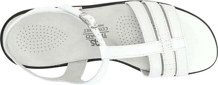 SAS Capri T-Strap Comfort Sandal Women's Shoes White : 7 N - Narrow (AA), Leather - Image 3
