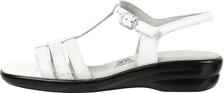 SAS Capri T-Strap Comfort Sandal Women's Shoes White : 7 N - Narrow (AA), Leather - Image 7