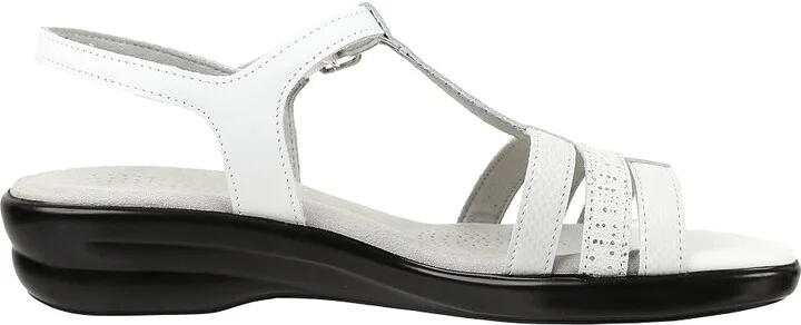 SAS Capri T-Strap Comfort Sandal Women's Shoes White : 7 N - Narrow (AA), Leather - Image 8