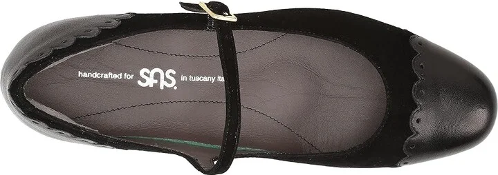 SAS Cate Women's Shoes Black : 6 M - Medium (B), Suede/Leather - Image 3