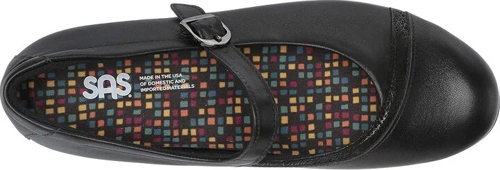 SAS Clare Non Slip Mary Jane Women's Shoes Black/Black Web : 8 N - Narrow (AA), Leather - Image 3