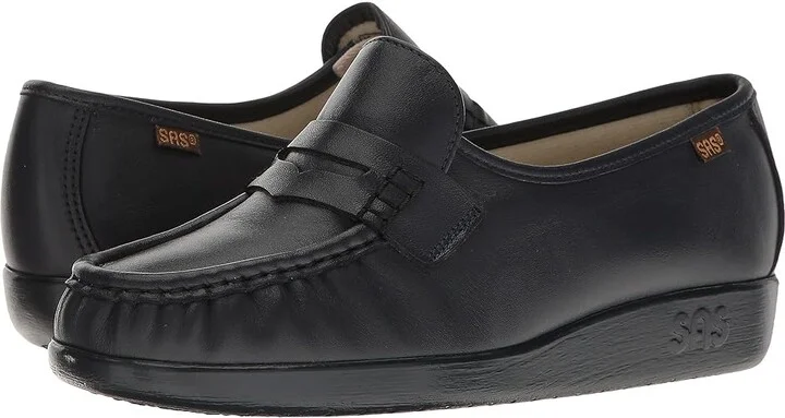 SAS Classic Slip On Comfort Loafer Women's Shoes Navy : 9 N - Narrow (AA), Leather