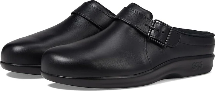 SAS Clog Comfort Slip On Women's Shoes Black : 7 N - Narrow (AA), Leather