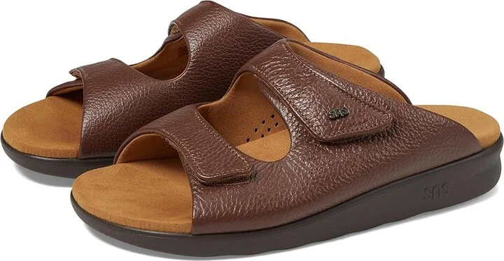 SAS Cozy Adjustable Comfort Slide Sandal Women's Shoes Amber : 6 N - Narrow (AA), Leather