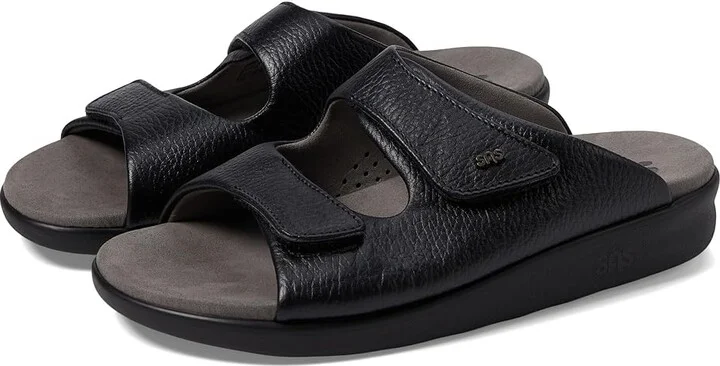SAS Cozy Adjustable Comfort Slide Sandal Women's Shoes Black : 6 N - Narrow (AA), Leather