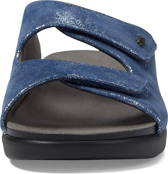 SAS Cozy Adjustable Comfort Slide Sandal Women's Shoes Silver/Blue : 7 M - Medium (B), Leather - Image 3