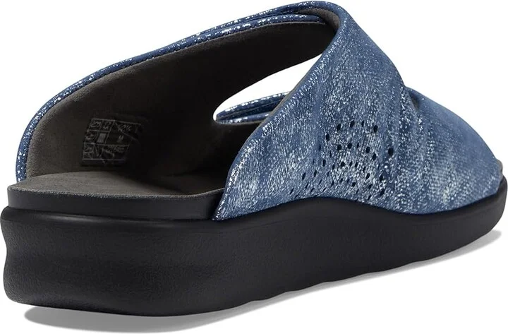 SAS Cozy Adjustable Comfort Slide Sandal Women's Shoes Silver/Blue : 7 M - Medium (B), Leather - Image 5