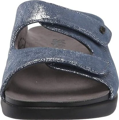 SAS Cozy Adjustable Comfort Slide Sandal Women's Shoes Silver/Blue : 7 M - Medium (B), Leather - Image 6