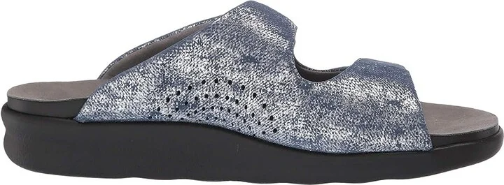 SAS Cozy Adjustable Comfort Slide Sandal Women's Shoes Silver/Blue : 7 M - Medium (B), Leather - Image 8