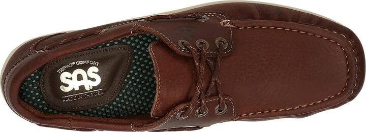 SAS Decksider Lace Up Comfort Boat Shoe Men's Shoes New Briar : 10 N - Narrow (C), Leather - Image 3