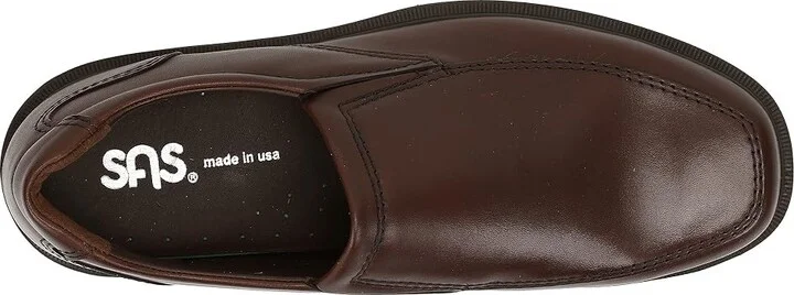 SAS Diplomat Slip On Comfort Loafer Men's Shoes Brown : 10.5 N - Narrow (C), Leather - Image 3