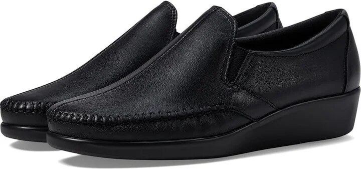 SAS Dream Comfort Loafer Women's Shoes Black : 7.5 S - Slim (AAA), Leather