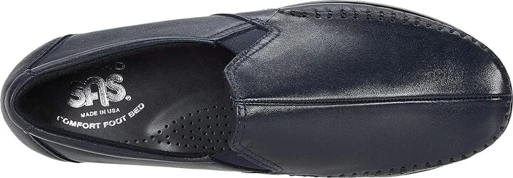 SAS Dream Comfort Loafer Women's Shoes Navy : 8.5 N - Narrow (AA), Leather - Image 2
