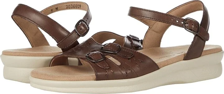 SAS Duo Adjustable Comfort Sandal Women's Shoes Darkwood : 6 S - Slim (AAA), Leather