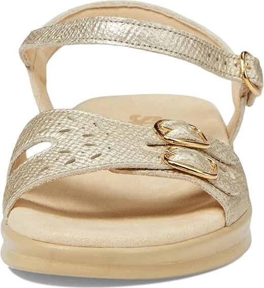 SAS Duo Adjustable Comfort Sandal Women's Shoes Gold Linen : 7 N - Narrow (AA), Leather - Image 3