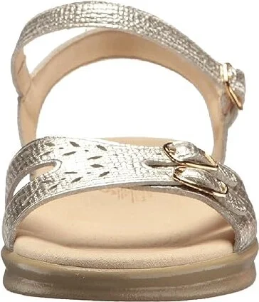 SAS Duo Adjustable Comfort Sandal Women's Shoes Gold Linen : 7 N - Narrow (AA), Leather - Image 6
