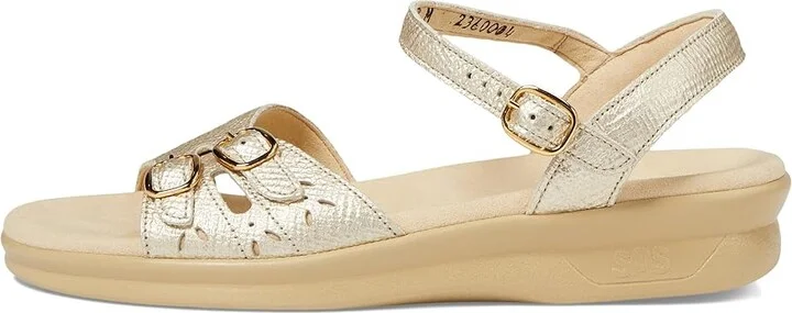 SAS Duo Adjustable Comfort Sandal Women's Shoes Gold Linen : 7 N - Narrow (AA), Leather - Image 7