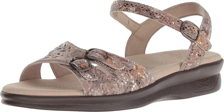 SAS Duo Adjustable Comfort Sandal Women's Shoes Multi/Snake Taupe : 7 M - Medium (B), Leather - Image 2
