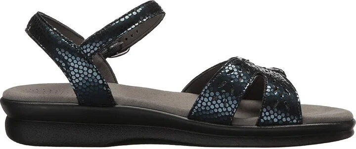 SAS Duo Adjustable Comfort Sandal Women's Shoes Navy Perla : 7 N - Narrow (AA), Leather - Image 8