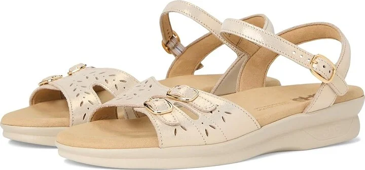 SAS Duo Adjustable Comfort Sandal Women's Shoes Soft Gold : 9.5 N - Narrow (AA), Leather