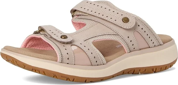 SAS Embark Adjustable Comfort Sport Slide Women's Sandals Taupe/Pink : 8 M - Medium (B), Leather/Rubber/Textile - Image 5