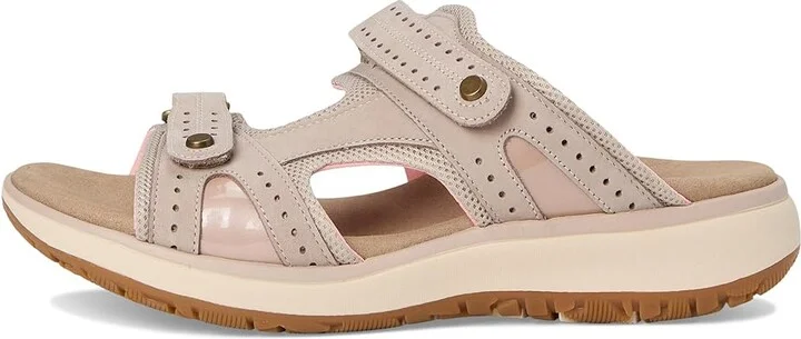 SAS Embark Adjustable Comfort Sport Slide Women's Sandals Taupe/Pink : 8 M - Medium (B), Leather/Rubber/Textile - Image 6