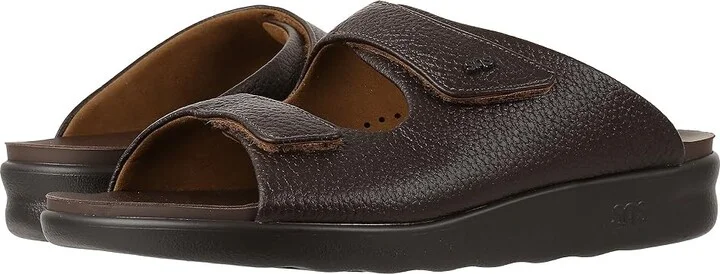 SAS Encore Adjustable Comfort Slide Sandal Men's Shoes Brown : 7 W - Wide (E), Leather
