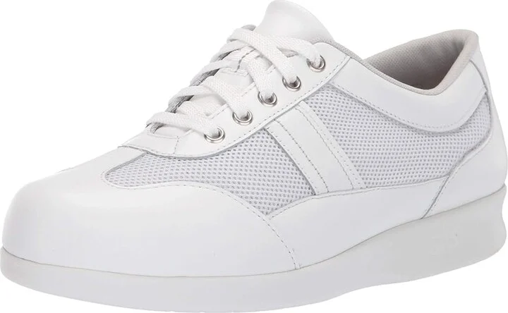 SAS Free Time Mesh Comfort Walking Sneaker Women's Shoes White : 11.5 WW - Double Wide (D), Textile/Leather - Image 2