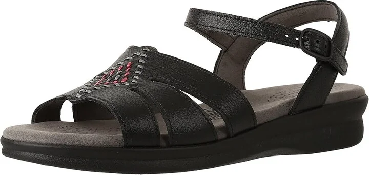 SAS Huarache Comfort Sandal Women's Shoes Black : 7 N - Narrow (AA), Leather - Image 2