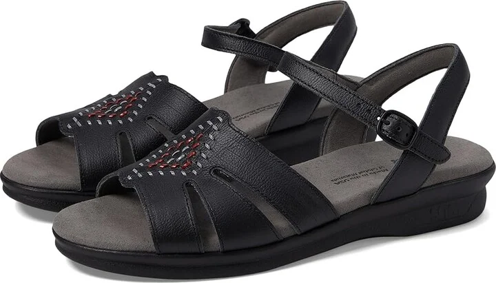 SAS Huarache Comfort Sandal Women's Shoes Black : 7 N - Narrow (AA), Leather