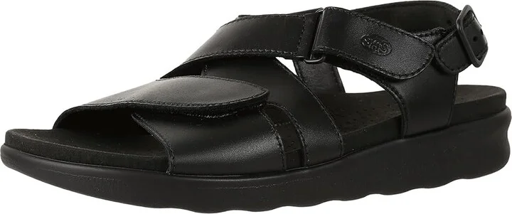 SAS Huggy Adjustable Comfort Sandal Women's Shoes Black : 6.5 N - Narrow (AA), Leather - Image 2