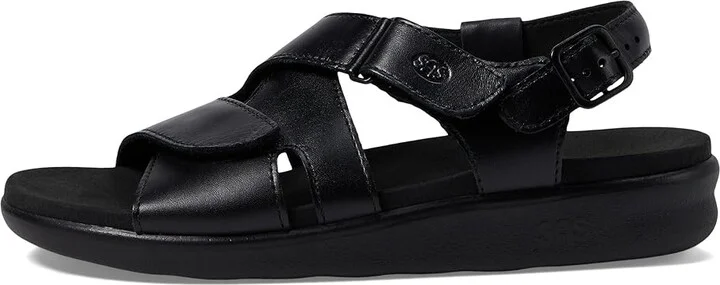 SAS Huggy Adjustable Comfort Sandal Women's Shoes Black : 6.5 N - Narrow (AA), Leather - Image 7