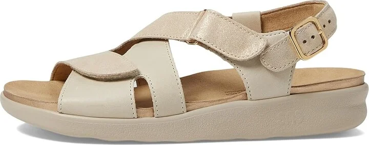 SAS Huggy Adjustable Comfort Sandal Women's Shoes Soft Gold : 6.5 W - Wide (C), Leather - Image 5