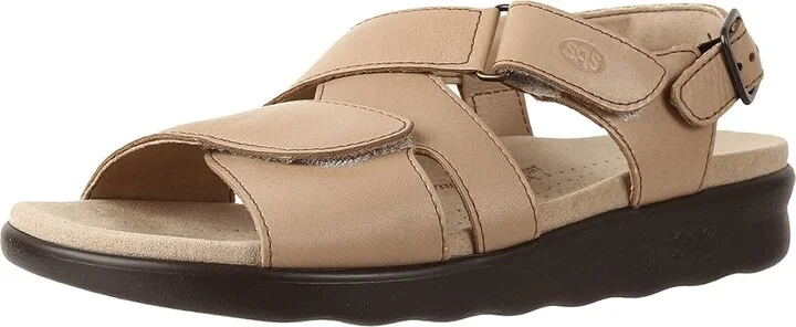 SAS Huggy Adjustable Comfort Sandal Women's Shoes Truffle : 7 N - Narrow (AA), Leather - Image 2