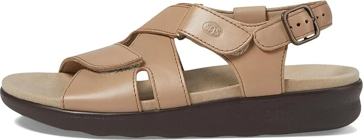 SAS Huggy Adjustable Comfort Sandal Women's Shoes Truffle : 7 N - Narrow (AA), Leather - Image 7