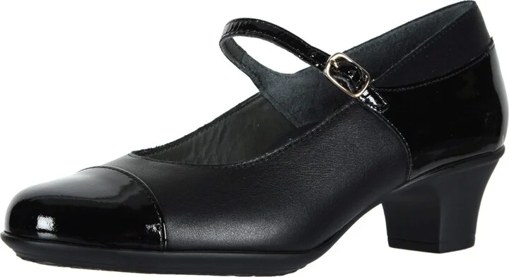SAS Isabel Mary Jane Comfort Heel Black/Black Patent 8 M (M) (B)
