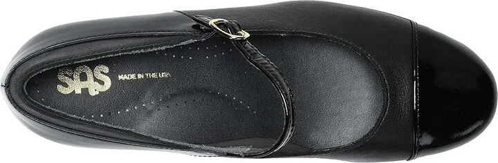 SAS Isabel Mary Jane Comfort Heel Women's Shoes Black/Black Patent : 6 S - Slim (AAA), Suede - Image 3