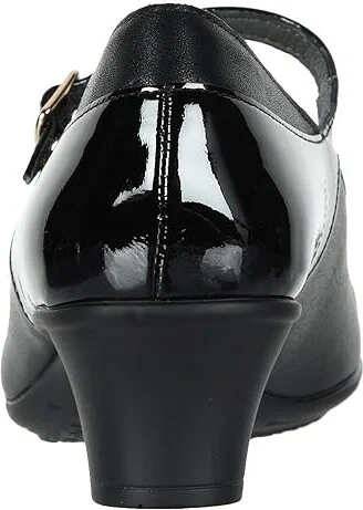 SAS Isabel Mary Jane Comfort Heel Women's Shoes Black/Black Patent : 6 S - Slim (AAA), Suede - Image 5