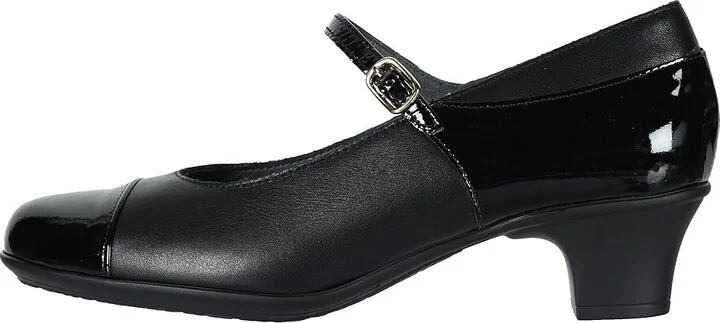 SAS Isabel Mary Jane Comfort Heel Women's Shoes Black/Black Patent : 6 S - Slim (AAA), Suede - Image 7
