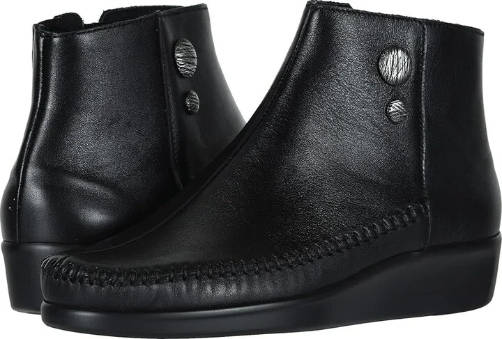 SAS Jade Side Zip Comfort Ankle Boot Women's Slip on Shoes Black : 7.5 S - Slim (AAA), Leather