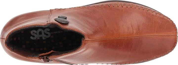 SAS Jade Side Zip Comfort Ankle Boot Women's Slip on Shoes Chestnut : 7.5 S - Slim (AAA), Leather - Image 3