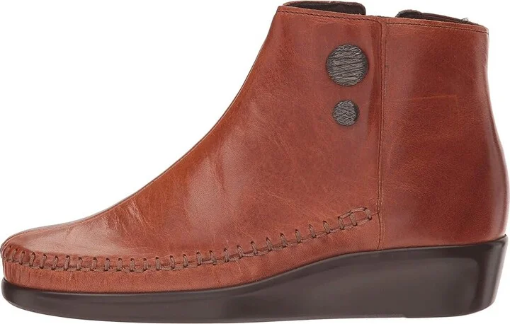 SAS Jade Side Zip Comfort Ankle Boot Women's Slip on Shoes Chestnut : 7.5 S - Slim (AAA), Leather - Image 7