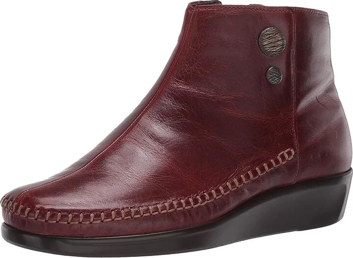 SAS Jade Side Zip Comfort Ankle Boot Women's Slip on Shoes Walnut : 7 S - Slim (AAA), Leather - Image 2