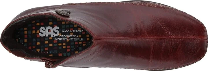 SAS Jade Side Zip Comfort Ankle Boot Women's Slip on Shoes Walnut : 7 S - Slim (AAA), Leather - Image 3