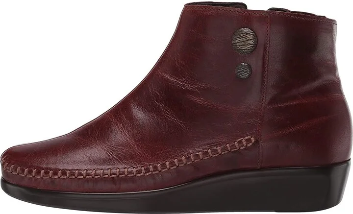 SAS Jade Side Zip Comfort Ankle Boot Women's Slip on Shoes Walnut : 7 S - Slim (AAA), Leather - Image 7